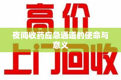 全国夜间收药应急通道的使命与意义